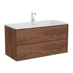 VitrA Metropole Edge Lavabo Dolabı, 120 cm, İki Çekmeceli, Etajerli Lavabolu, Ceviz