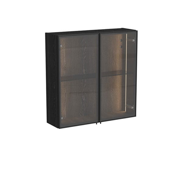 VitrA Metropole Edge Üst Ünite, 67 cm, Cam Kapaklı, Siyah Meşe