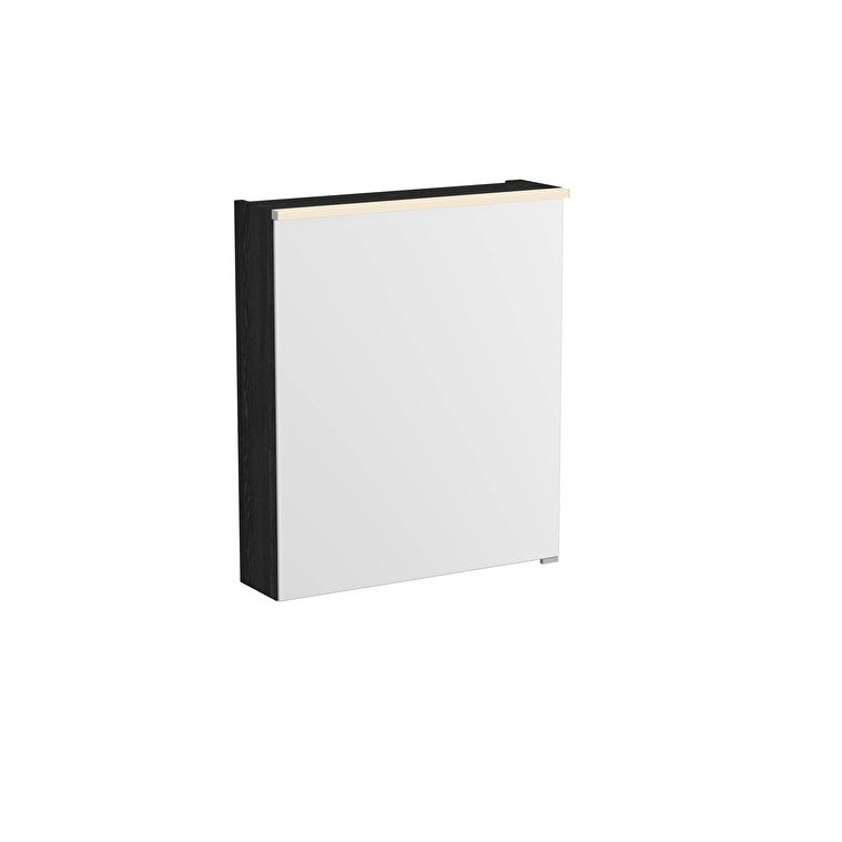 67202-1.jpg VitrA Metropole Edge Dolaplı Ayna, 60 cm, Aydınlatmalı, Siyah Meşe, Sol - Görsel 1
