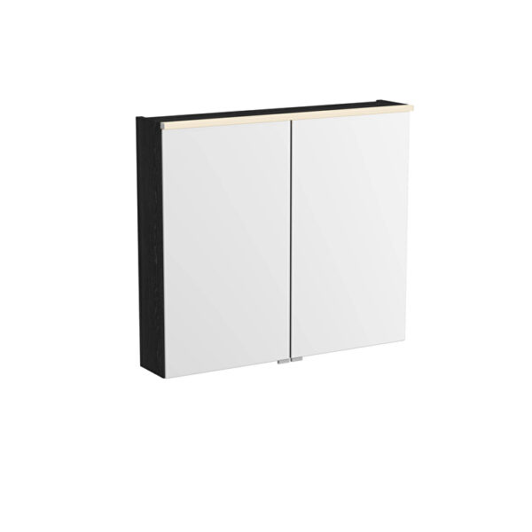 VitrA Metropole Edge Dolaplı Ayna, 80 cm, Aydınlatmalı, Siyah Meşe