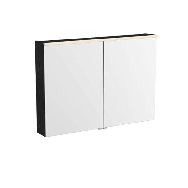 VitrA Metropole Edge Dolaplı Ayna, 100 cm, Aydınlatmalı, Siyah Meşe