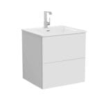 VitrA Metropole Pure Lavabo Dolabı, 60 cm, İki Çekmeceli, Etajerli Lavabolu, Mat Açık Gri