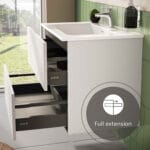 VitrA Metropole Pure Lavabo Dolabı, 80 cm, İki Çekmeceli, Etajerli Lavabolu, Mat Açık Gri - Görsel 3