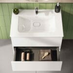 VitrA Metropole Pure Lavabo Dolabı, 80 cm, İki Çekmeceli, Etajerli Lavabolu, Mat Açık Gri - Görsel 8
