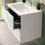 VitrA Metropole Pure Lavabo Dolabı, 80 cm, İki Çekmeceli, Etajerli Lavabolu, Mat Açık Gri - Görsel 9