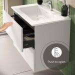 VitrA Metropole Pure Lavabo Dolabı, 80 cm, İki Çekmeceli, Etajerli Lavabolu, Mat Açık Gri - Görsel 11
