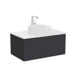 VitrA Metropole Pure Lavabo Dolabı, 80 cm, Bir Çekmeceli, Çanak Lavabo Ve Seramik Tezgahlı, Mat Grafit