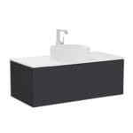 VitrA Metropole Pure Lavabo Dolabı, 100 cm, Bir Çekmeceli, Çanak Lavabo Ve Seramik Tezgahlı, Mat Grafit