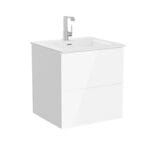 VitrA Metropole Pure Lavabo Dolabı, 60 cm, İki Çekmeceli, Etajerli Lavabolu, Parlak Beyaz