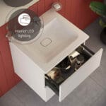 VitrA Metropole Pure Lavabo Dolabı, 60 cm, İki Çekmeceli, Etajerli Lavabolu, Parlak Beyaz - Görsel 10