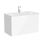VitrA Metropole Pure Lavabo Dolabı, 100 cm, İki Çekmeceli, Etajerli Lavabolu, Parlak Beyaz