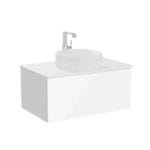 VitrA Metropole Pure Lavabo Dolabı, 80 cm, Bir Çekmeceli, Çanak Lavabo Ve Seramik Tezgahlı, Parlak Beyaz