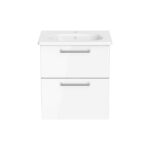 VitrA Root Flat Lavabo Dolabı, 60 cm, İki Çekmeceli, Dar, Yuvarlak Lavabo, Parlak Beyaz - Görsel 4