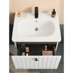 VitrA Root Groove Lavabo Dolabı, 60 cm, İki Çekmeceli, Yuvarlak Lavabo, Mat Beyaz - Görsel 3