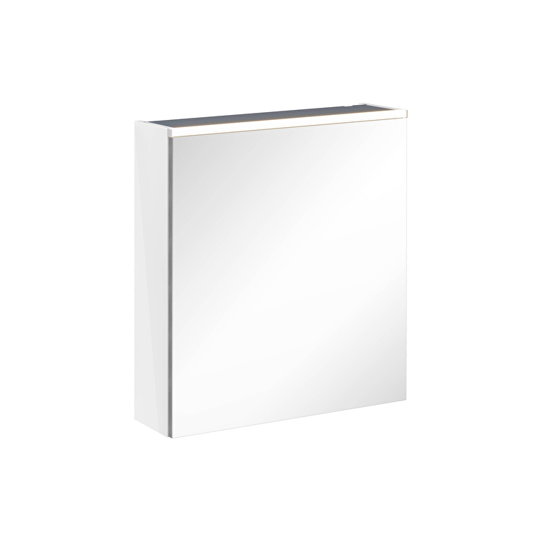 67558-1.jpg VitrA Core Dolaplı Ayna, 60 cm, Aydınlatmalı, Parlak Beyaz, Sol - Görsel 1