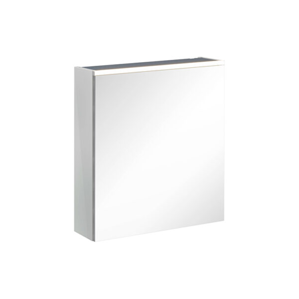 VitrA Core Dolaplı Ayna, 60 cm, Aydınlatmalı, Parlak İnci Grisi, Sol