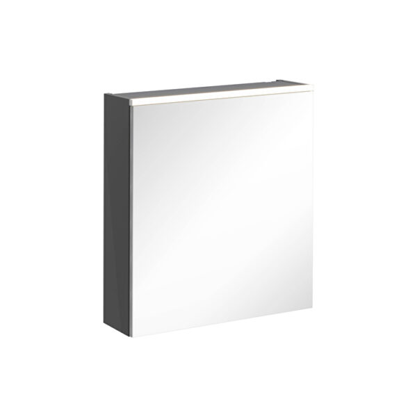 VitrA Core Dolaplı Ayna, 60 cm, Aydınlatmalı, Parlak Antrasit, Sol
