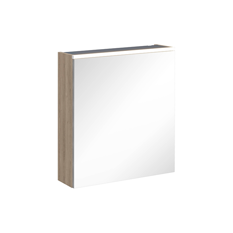 67565-1.jpg VitrA Core Dolaplı Ayna, 60 cm, Aydınlatmalı, Doğal Meşe, Sol - Görsel 1