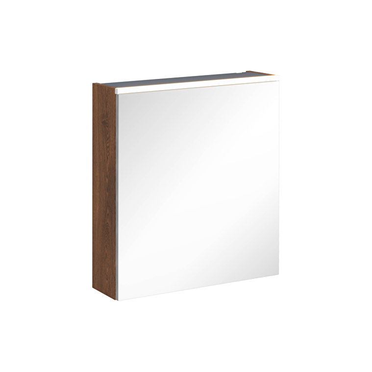 67567-1.jpg VitrA Core Dolaplı Ayna, 60 cm, Aydınlatmalı, Ceviz, Sol - Görsel 1