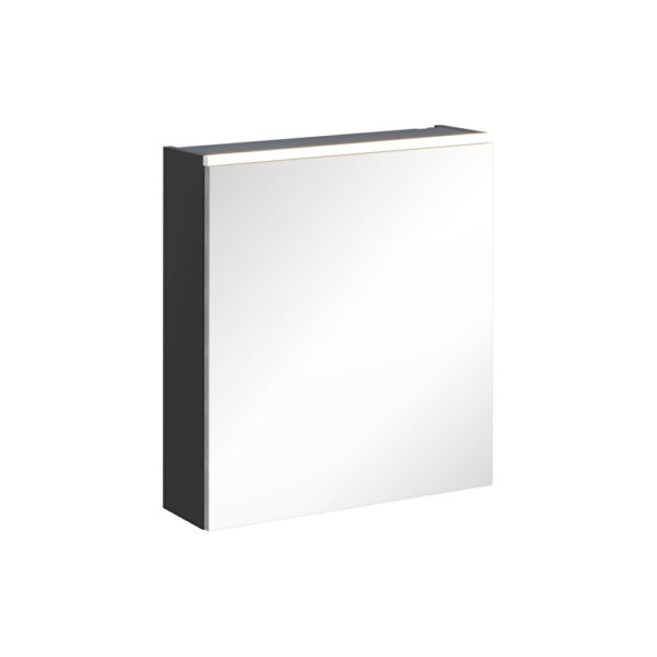 VitrA Core Dolaplı Ayna, 60 cm, Aydınlatmalı, Mat Grafit, Sol