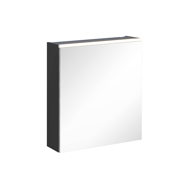 67572-1.jpg VitrA Core Dolaplı Ayna, 60 cm, Aydınlatmalı, Mat Grafit, Sol - Görsel 1
