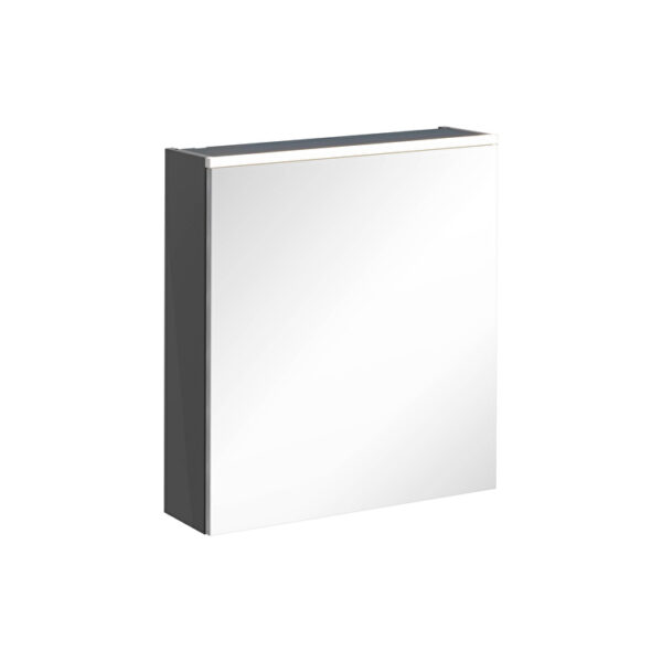 VitrA Core Dolaplı Ayna, 60 cm, Aydınlatmalı, Parlak Antrasit, Sağ