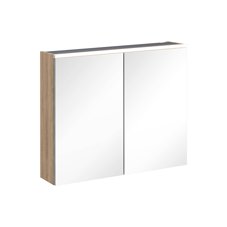 67607-1.jpg VitrA Core Dolaplı Ayna, 80 cm, Aydınlatmalı, Doğal Meşe - Görsel 1