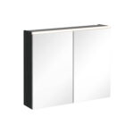 VitrA Core Dolaplı Ayna, 80 cm, Aydınlatmalı, Hareli Siyah Meşe