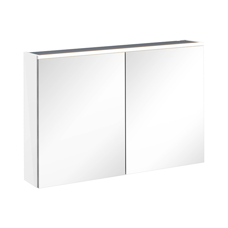 67621-1.jpg VitrA Core Dolaplı Ayna, 100 cm, Aydınlatmalı, Parlak Beyaz - Görsel 1