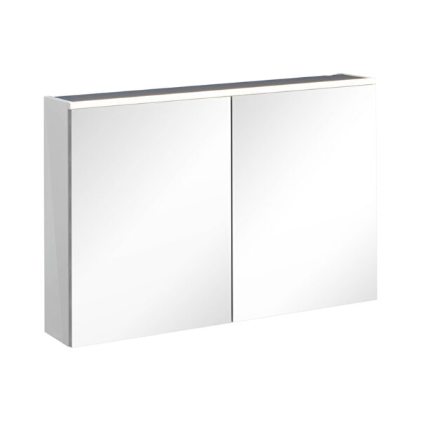 VitrA Core Dolaplı Ayna, 100 cm, Aydınlatmalı, Parlak İnci Grisi