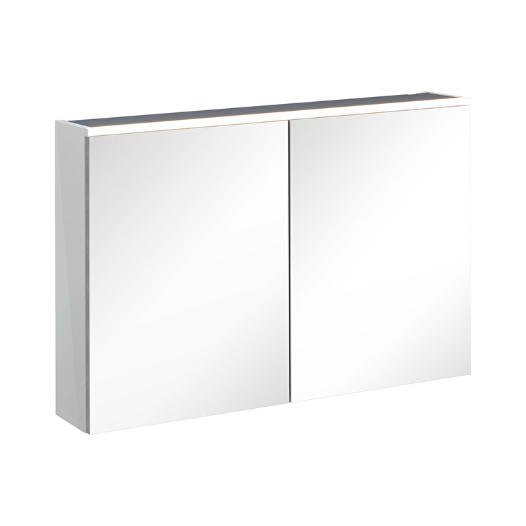 67622-1.jpg VitrA Core Dolaplı Ayna, 100 cm, Aydınlatmalı, Parlak İnci Grisi - Görsel 1