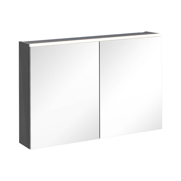 VitrA Core Dolaplı Ayna, 100 cm, Aydınlatmalı, Parlak Antrasit