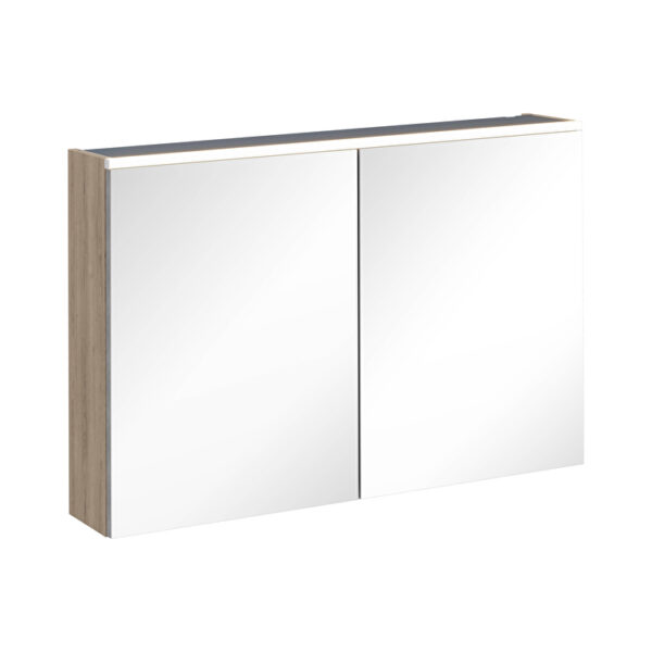 VitrA Core Dolaplı Ayna, 100 cm, Aydınlatmalı, Doğal Meşe