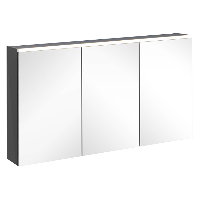 67644-1.jpg VitrA Core Dolaplı Ayna, 120 cm, Aydınlatmalı, Parlak Antrasit - Görsel 1