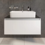 VitrA Nuo Lavabo Dolabı, 80 cm, Bir Çekmeceli, Çanak Lavabo, Cam Tezgah, Parlak Beyaz - Görsel 10
