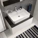 VitrA Nuo Lavabo Dolabı, 80 cm, Bir Çekmeceli, Çanak Lavabo, Cam Tezgah, Parlak Beyaz - Görsel 9