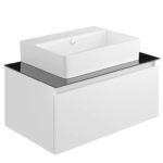 VitrA Nuo Lavabo Dolabı, 80 cm, Bir Çekmeceli, Çanak Lavabo, Cam Tezgah, Parlak Beyaz - Görsel 5
