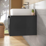 VitrA Nuo Lavabo Dolabı, 80 cm, Bir Çekmeceli, Çanak Lavabo, Cam Tezgah, Parlak Antrasit - Görsel 8