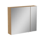 VitrA Mia Asimetrik Dolaplı Ayna, 80 cm, İki Kapaklı, Altın Meşe