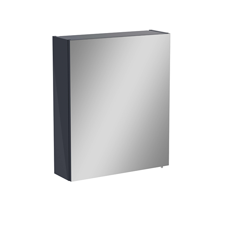 67710-1.jpg VitrA Mia Asimetrik Dolaplı Ayna, 60 cm, Bir Kapaklı, Parlak Antrasit, Sol - Görsel 1