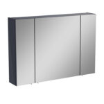 VitrA Mia Asimetrik Dolaplı Ayna, 100 cm, Üç Kapaklı, Parlak Antrasit