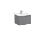VitrA Root Classic Lavabo Dolabı, 60 cm, Bir Çekmeceli, Klasik Lavabo, Mat Gri - Görsel 2