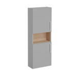 VitrA Root Flat Boy Dolabı, 55 cm, İki Kapaklı, Dar, Kısa, Mat Kaya Gri