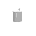 VitrA Root Flat Lavabo Dolabı, 45 cm, Bir Kapaklı, Dar, Köşeli Lavabo, Mat Kaya Gri, Sağ