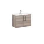 VitrA Root Flat Lavabo Dolabı, 80 cm, İki Kapaklı, Dar, Yuvarlak Lavabo, Cordoba - Görsel 2