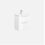 VitrA Root Flat Lavabo Dolabı, 60 cm, İki Çekmeceli, Dar, Yuvarlak Lavabo, Parlak Beyaz - Görsel 3