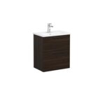 VitrA Root Flat Lavabo Dolabı, 60 cm, İki Çekmeceli, Dar, Yuvarlak Lavabo, Ceviz - Görsel 3
