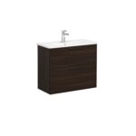 VitrA Root Flat Lavabo Dolabı, 80 cm, İki Çekmeceli, Dar, Yuvarlak Lavabo, Ceviz - Görsel 3