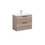 VitrA Root Flat Lavabo Dolabı, 80 cm, İki Çekmeceli, Dar, Yuvarlak Lavabo, Cordoba - Görsel 3