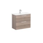 VitrA Root Flat Lavabo Dolabı, 80 cm, İki Çekmeceli, Dar, Yuvarlak Lavabo, Cordoba - Görsel 2